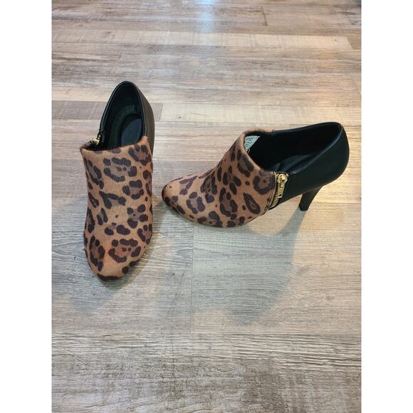 Dexflex comfort 6 womens leopard print faux hair ankle booties - Picture 1 of 7